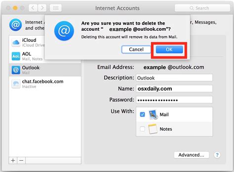 how to delete gmail account on mac
