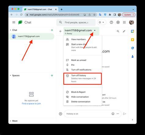 how to delete google chat messages on android
