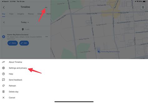 how to delete google maps timeline data