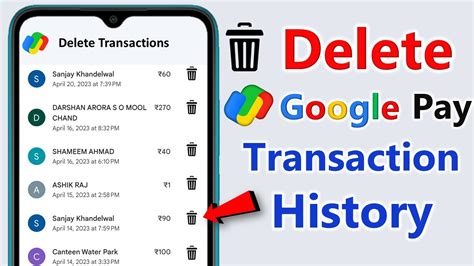 how to delete google pay transaction history in mobile