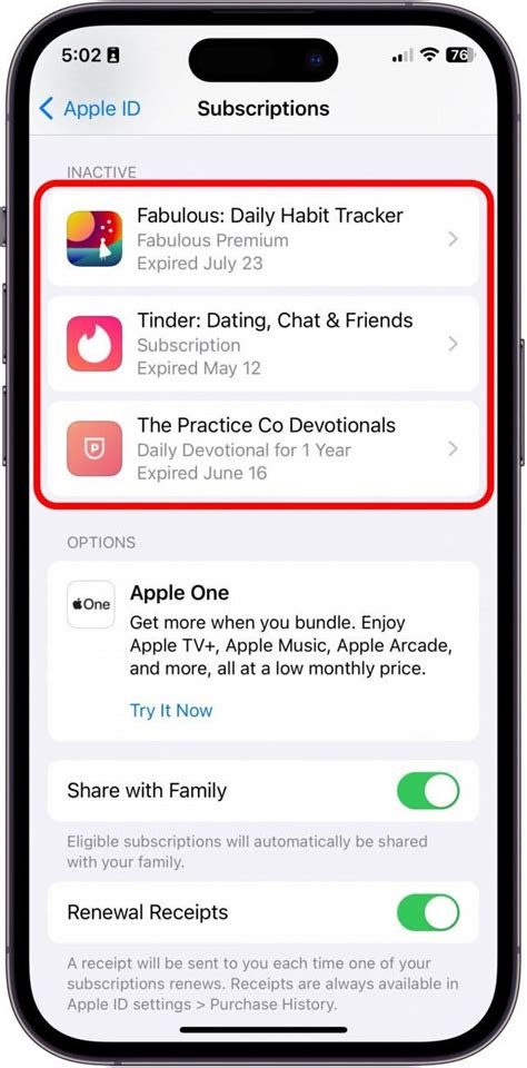 how to delete inactive subscriptions from apple store