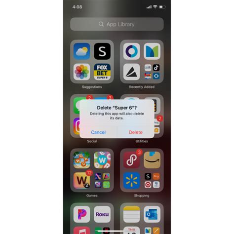 how to delete instagram from app library on iphone