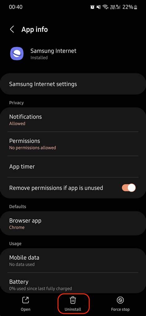 how to delete internet app