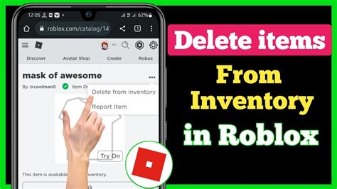 how to delete items from roblox inventory