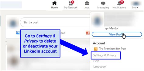 how to delete linkedin account on iphone