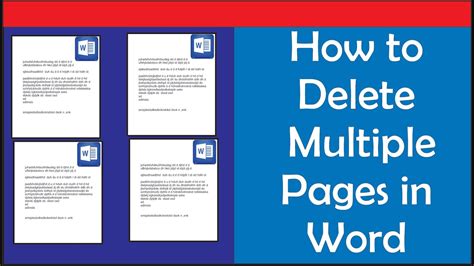 how to delete many pages in word at once