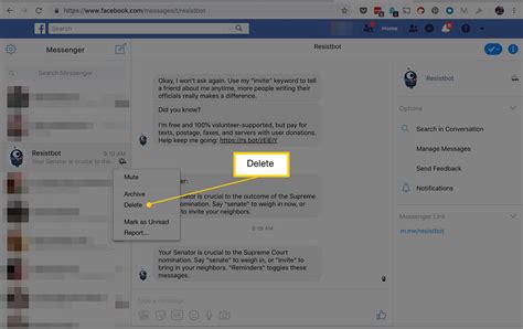 how to delete messages on facebook messenger permanently