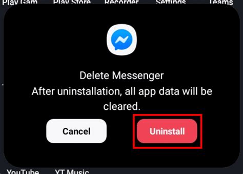 how to delete messenger account from my phone