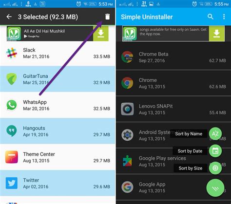 how to delete multiple apps on android at once