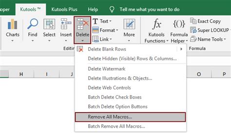 how to delete multiple macros in excel