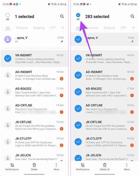 how to delete multiple messenger messages on android