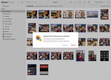 how to delete multiple photos from icloud on pc