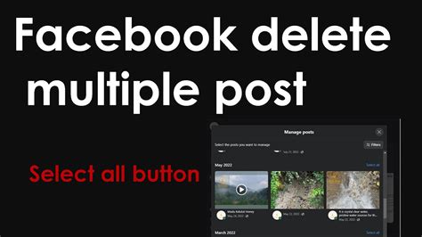 how to delete multiple post in facebook page