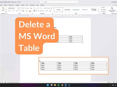how to delete multiple tables in word
