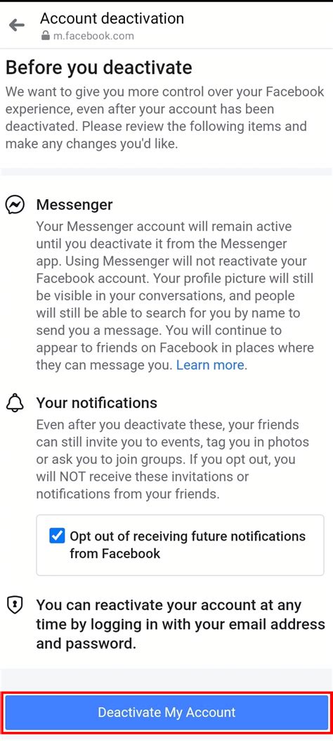 how to delete my messenger account from another phone
