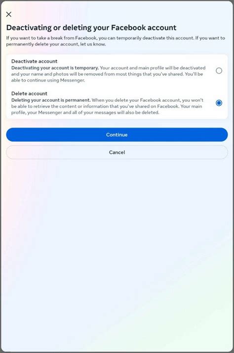how to delete new profile on facebook on phone
