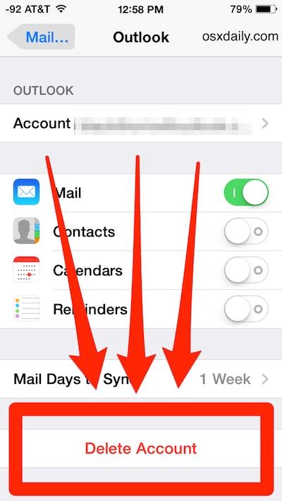 how to delete old email from apple account