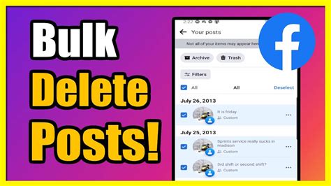 how to delete old facebook posts in bulk