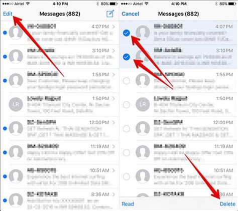 how to delete old messages on iphone