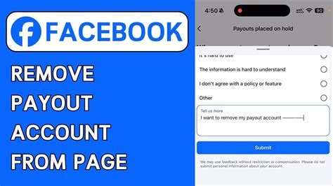how to delete payout account in facebook page