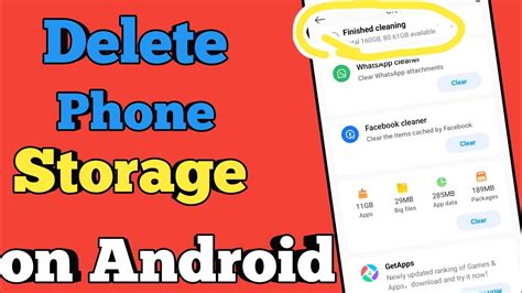 how to delete phone storage on android