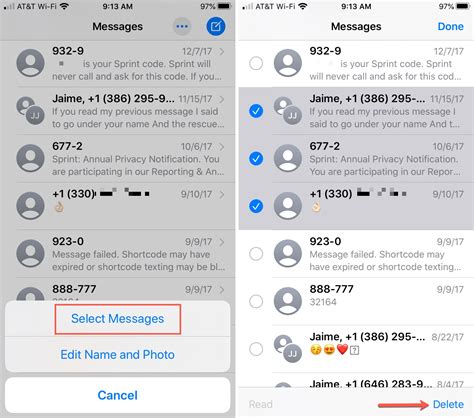 how to delete pictures from text messages on iphone