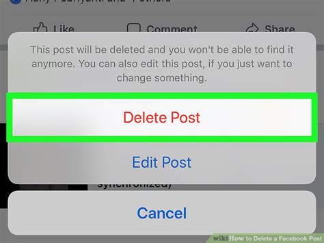 how to delete post on facebook page