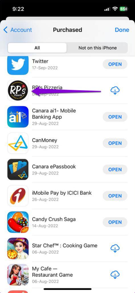 how to delete previously downloaded apps on iphone