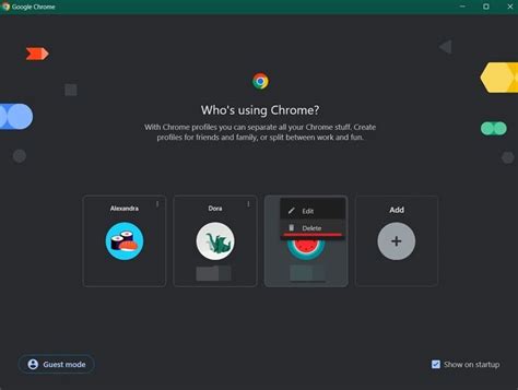 how to delete profile in chrome browser