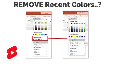 how to delete recent colors in powerpoint