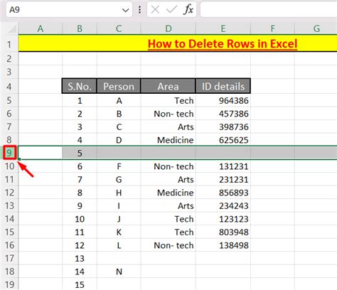 how to delete rows in excel on a macbook