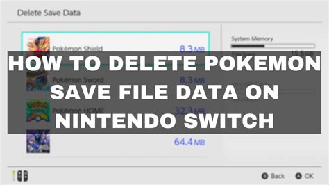 how to delete save data on switch pokemon sword
