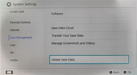 how to delete save data on your switch