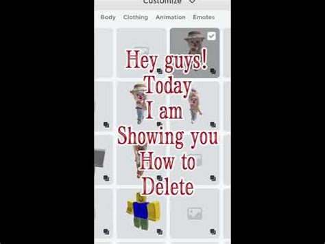 how to delete saved avatars on roblox mobile