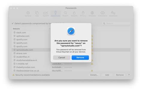how to delete saved passwords on mac