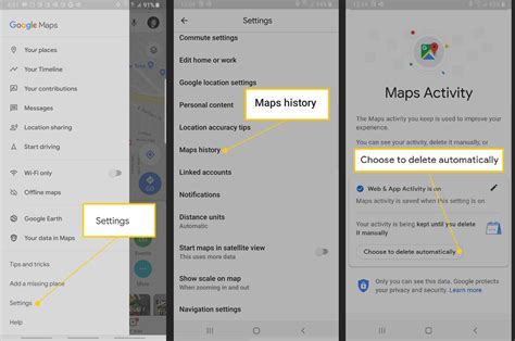 how to delete search history from google maps