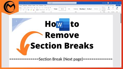 how to delete section break next page in word document