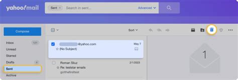 how to delete sent email in yahoo