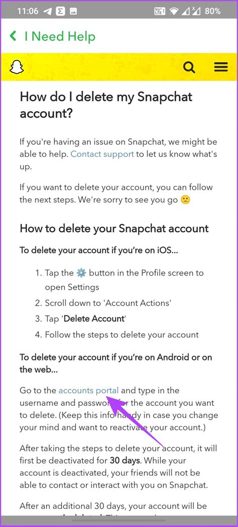 how to delete snapchat account on android 2023