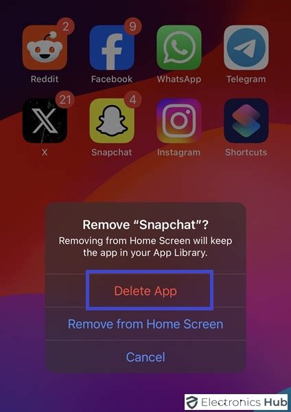 how to delete snapchat app on android