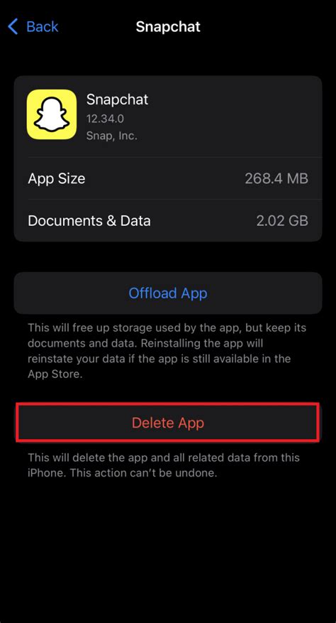 how to delete snapchat documents and data