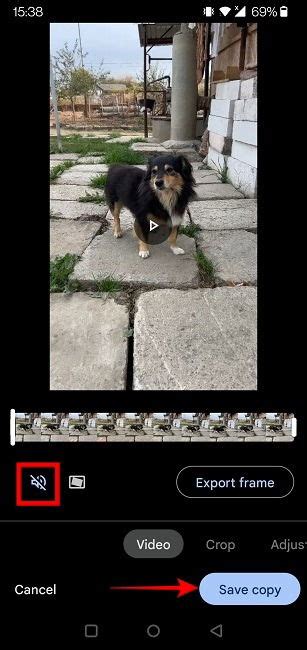 how to delete sound from video on android