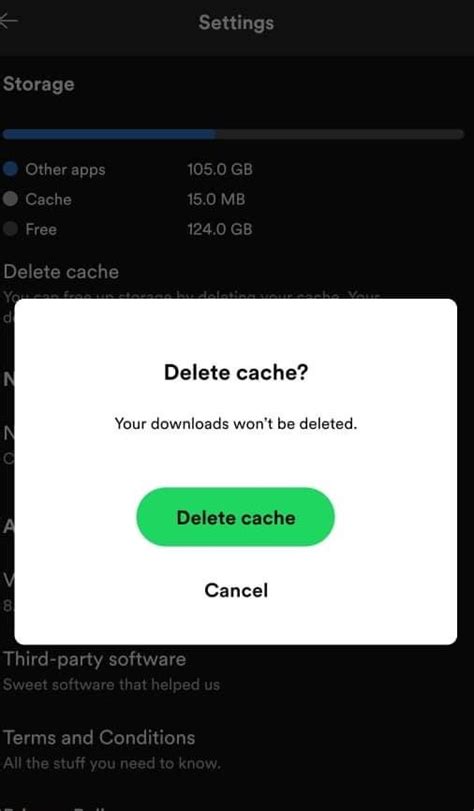 how to delete spotify cache on android