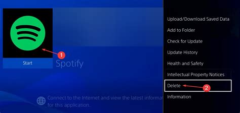 how to delete spotify off ps4