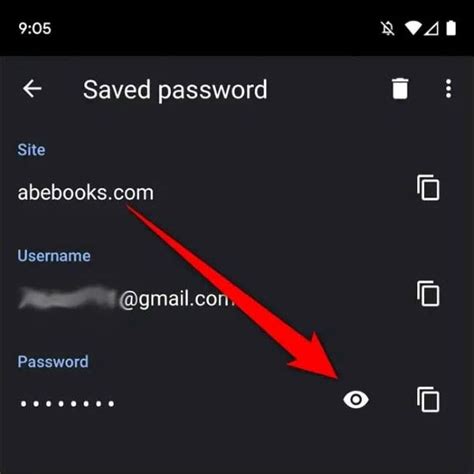 how to delete stored passwords on android