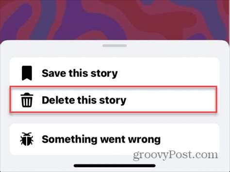 how to delete story from facebook page