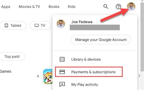 how to delete subscription from play store