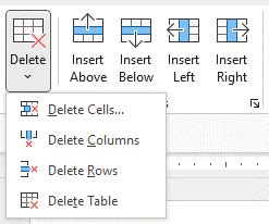 how to delete table but keep data in word