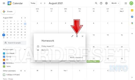 how to delete tasks from google calendar