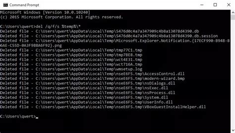 how to delete temp files using cmd